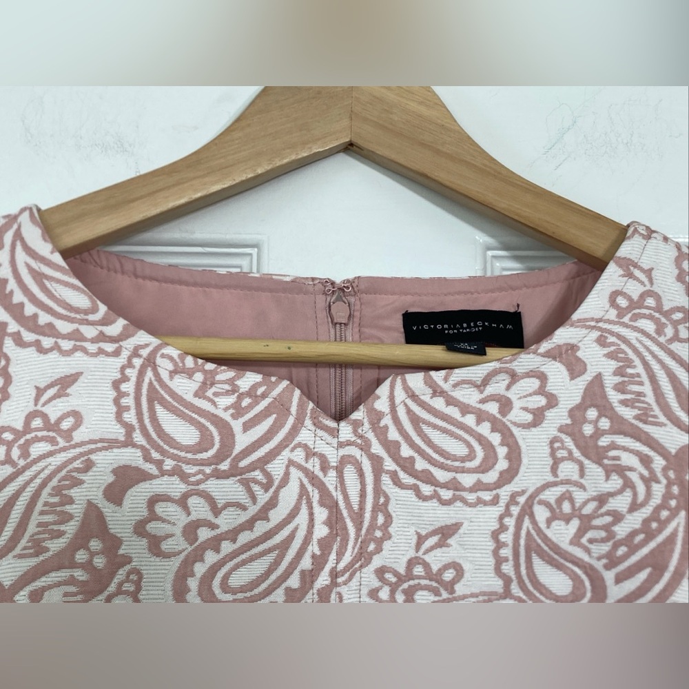 Victoria Beckham for Target LADIES’ BLUSH JACQUARD PAISLEY DRESS Size Medium NEW - Picture 7 of 11